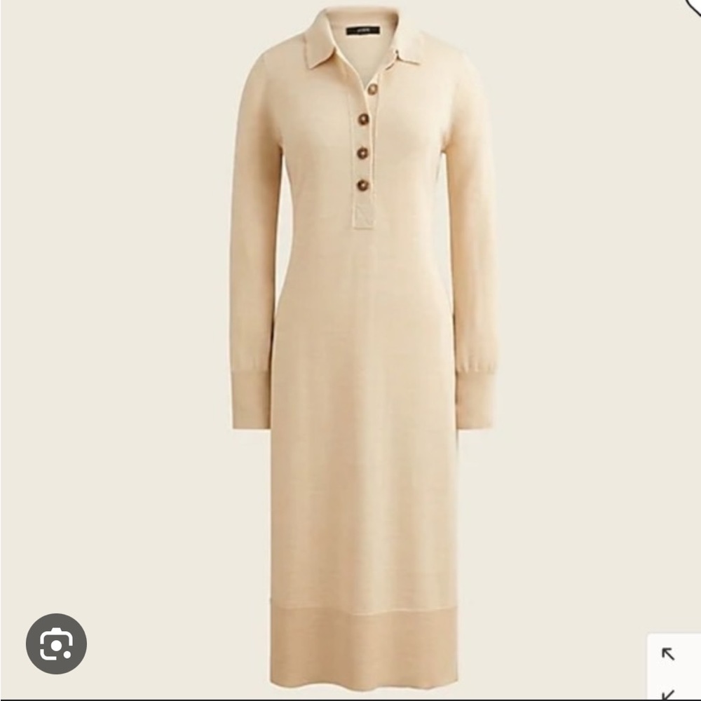 J Crew Collared Merino Wool Midi sweater dress size small